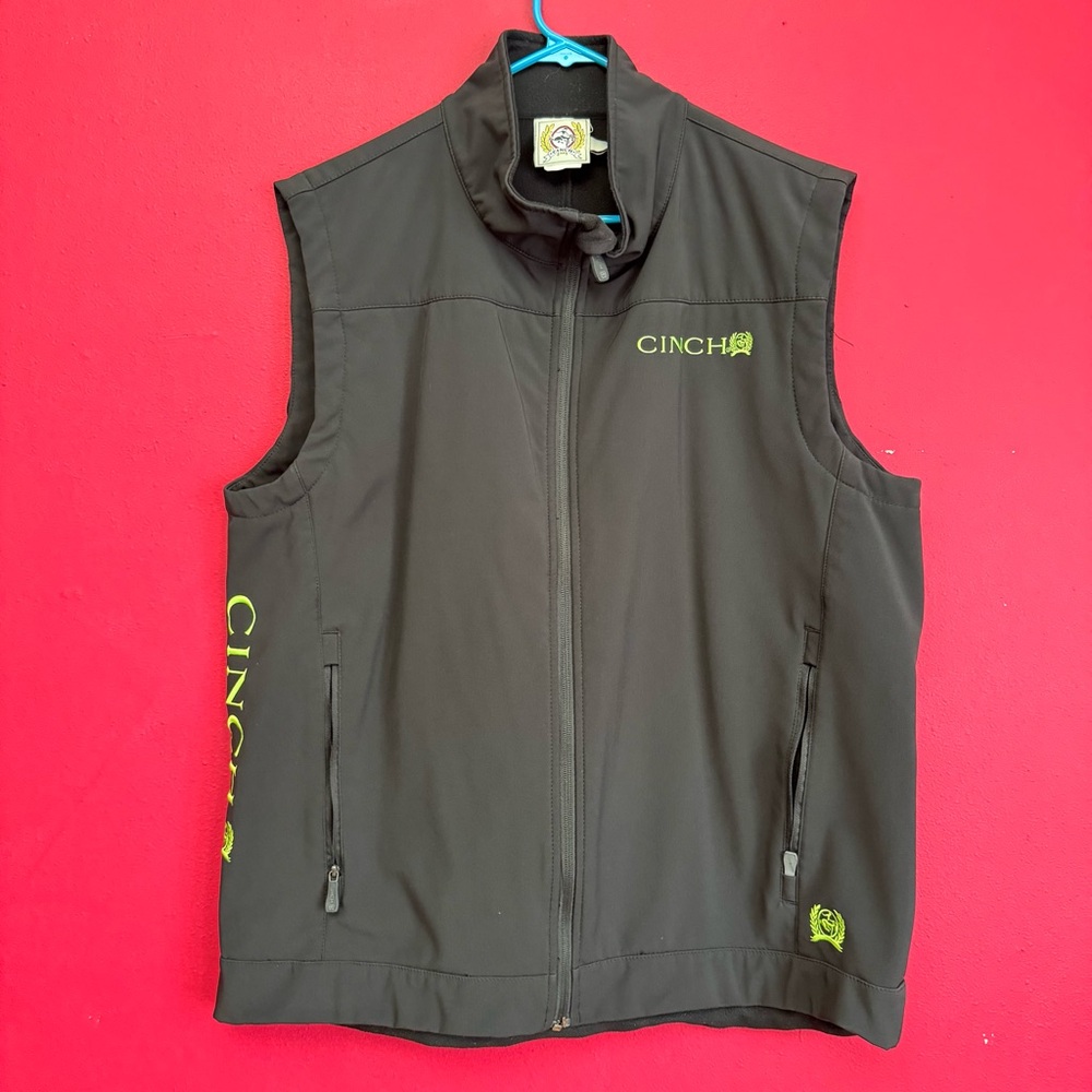 Cinch Black Vest with Green Accents